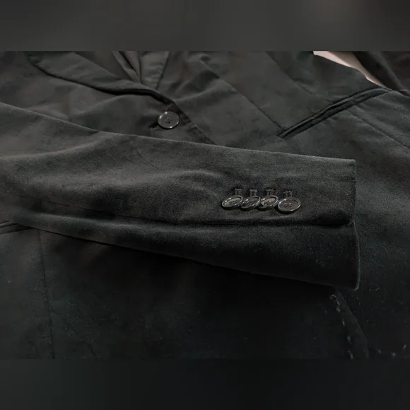 ANN TAYLOR BLACK  BLAZER JACKET IN VELVET SIZE 4 EUC Preppy Classic Business - Picture 10 of 12